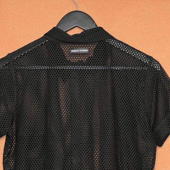 Mens Black Mesh Shirt - Picture 7 of 7